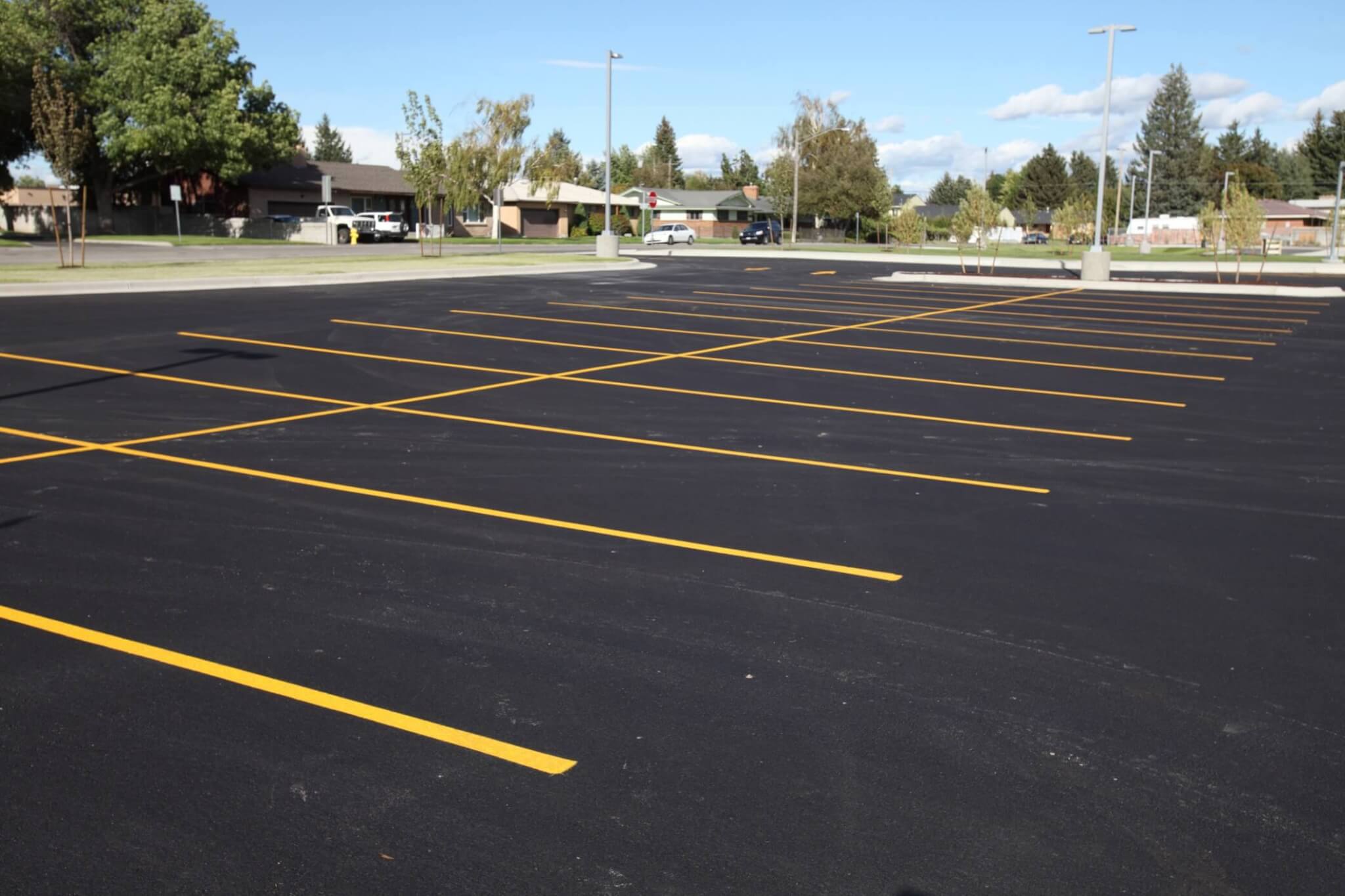 Newly striped parking lot AboutBannerImghalf